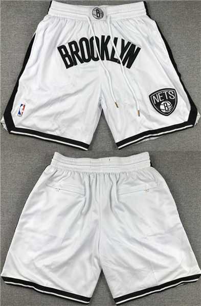 Men%27s Brooklyn Nets White Shorts (Run Small)->los angeles dodgers->MLB Jersey